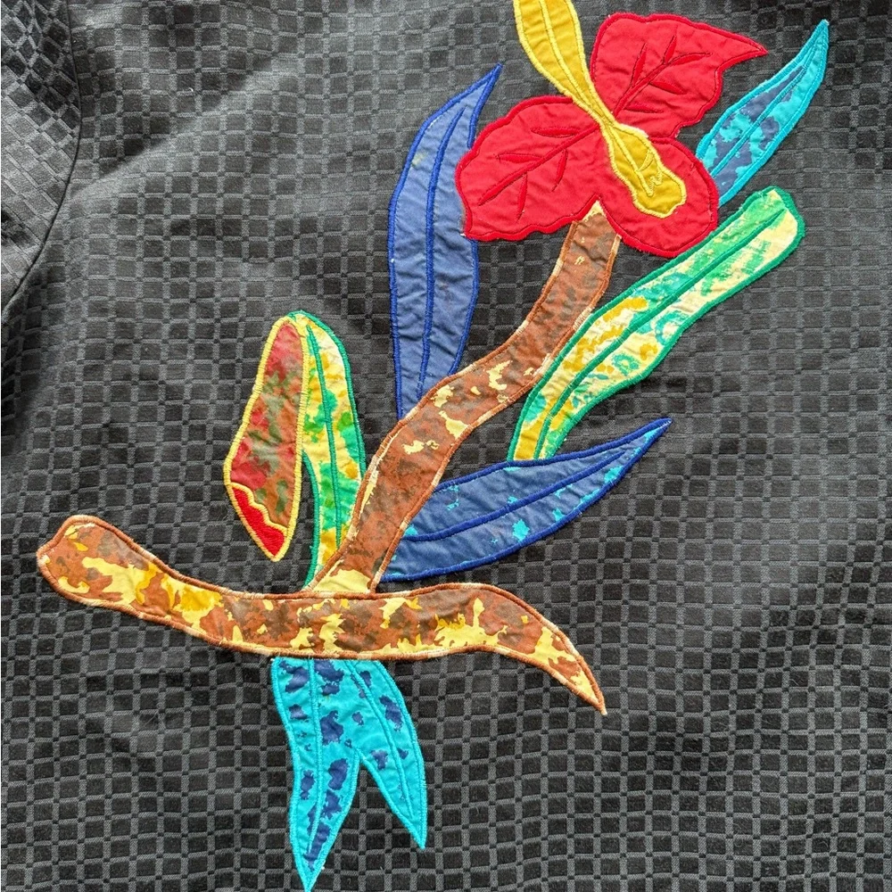 Drapers & Damons Vintage‎ Jacket Black Embroidered Parrot Toggle Womens Small